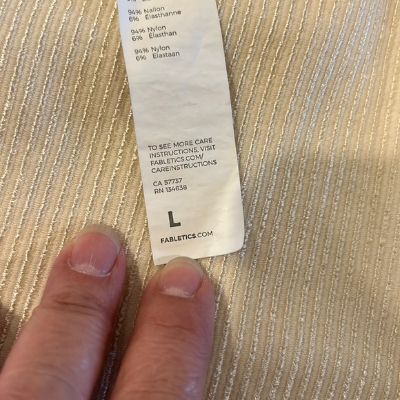 Fabletics Cream Ariah Seamless One Shoulder Athletic Tank Top - Picture 6 of 6